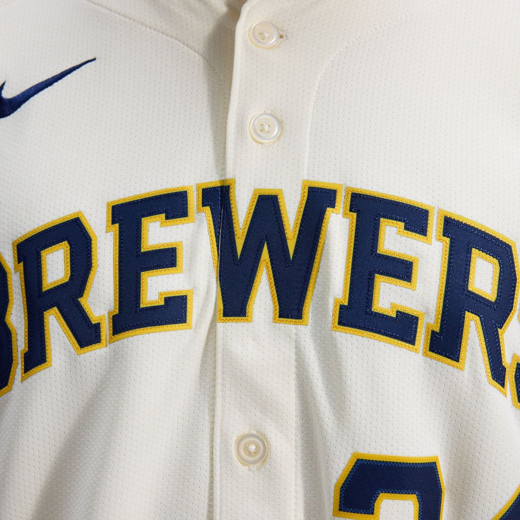 Milwaukee Brewers William Contreras Nike Cream Home Limited Player Jersey