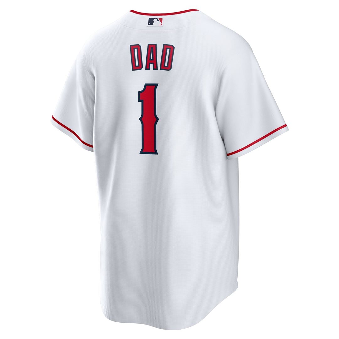 Los Angeles Angels Nike White #1 Dad Home Replica Jersey