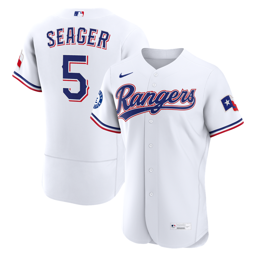 Texas Rangers Corey Seager Nike White Home Authentic Sponsor Patch Jersey