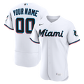 Miami Marlins Nike White Home Authentic Custom Jersey