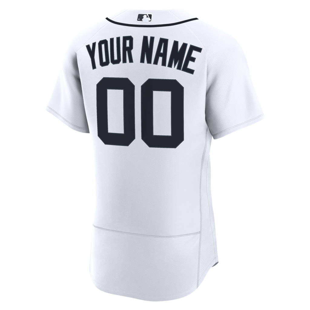Detroit Tigers Nike White Home Authentic Custom Jersey