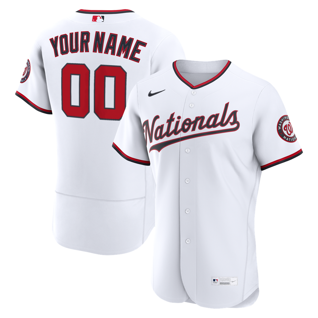 Washington Nationals Nike White Home Authentic Custom Jersey