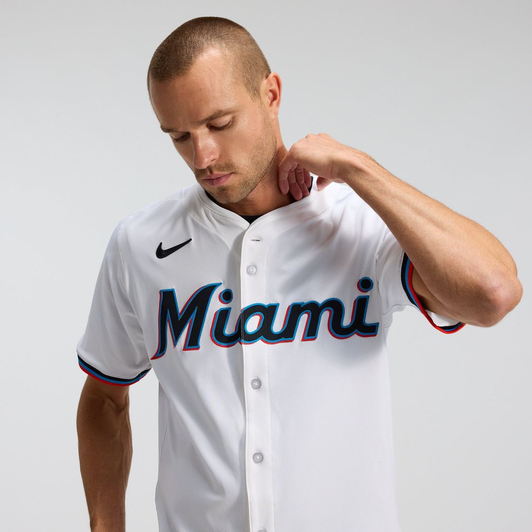 Miami Marlins Nike White Home Elite Jersey