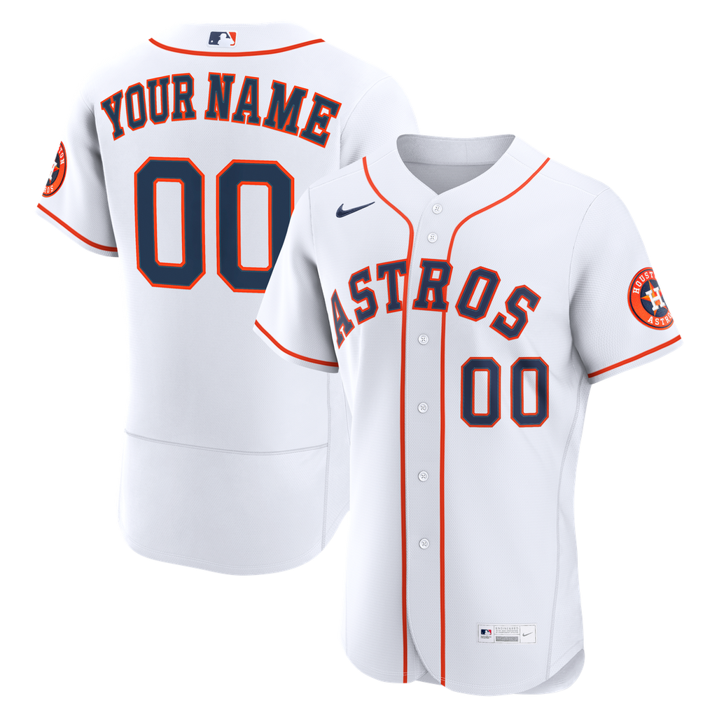 Houston Astros Nike White Home Authentic Custom Jersey