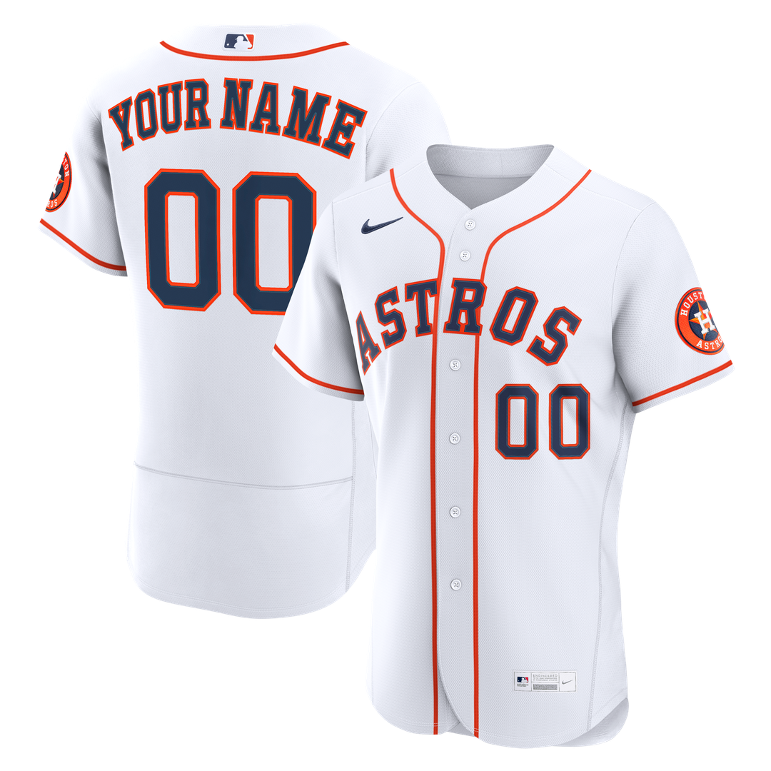 Houston Astros Nike White Home Authentic Custom Jersey
