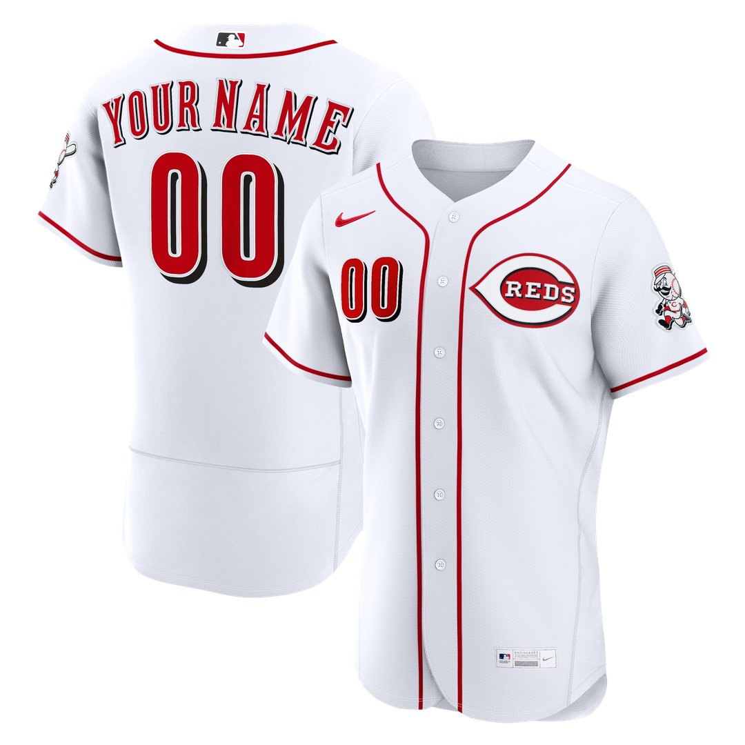 Cincinnati Reds Nike White Home Authentic Custom Jersey