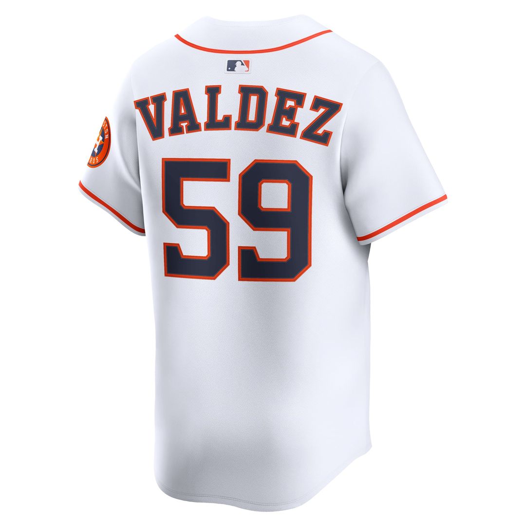 Houston Astros Framber Valdez Nike White Home Limited Player Jersey