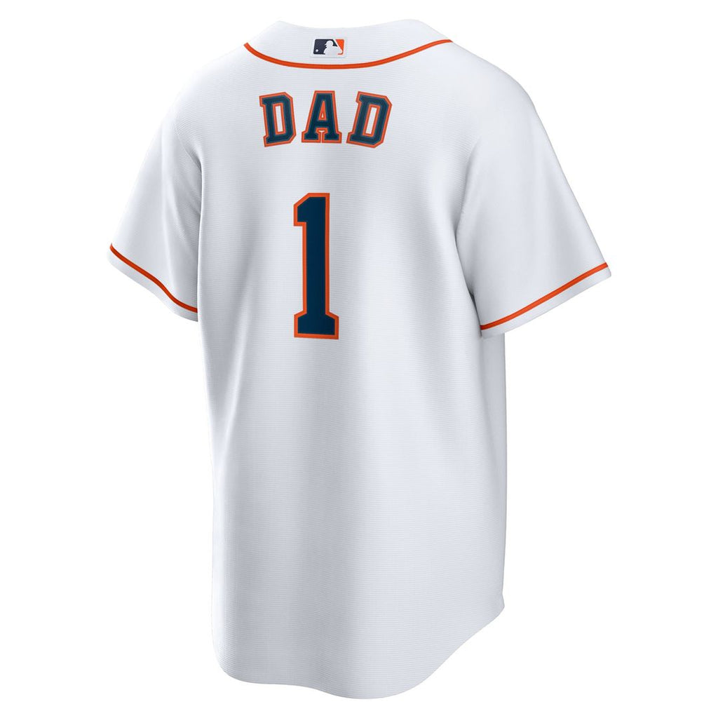 Houston Astros Nike White #1 Dad Home Replica Jersey