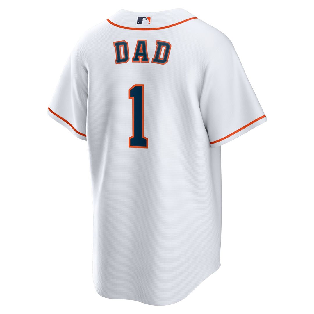 Houston Astros Nike White #1 Dad Home Replica Jersey