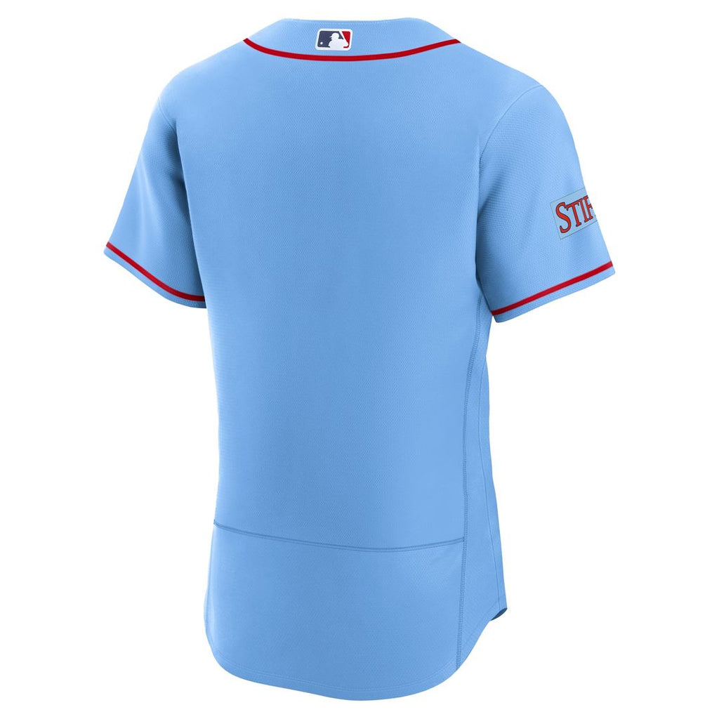 St. Louis Cardinals Nike Light Blue Alternate Sponsor Patch Authentic Jersey