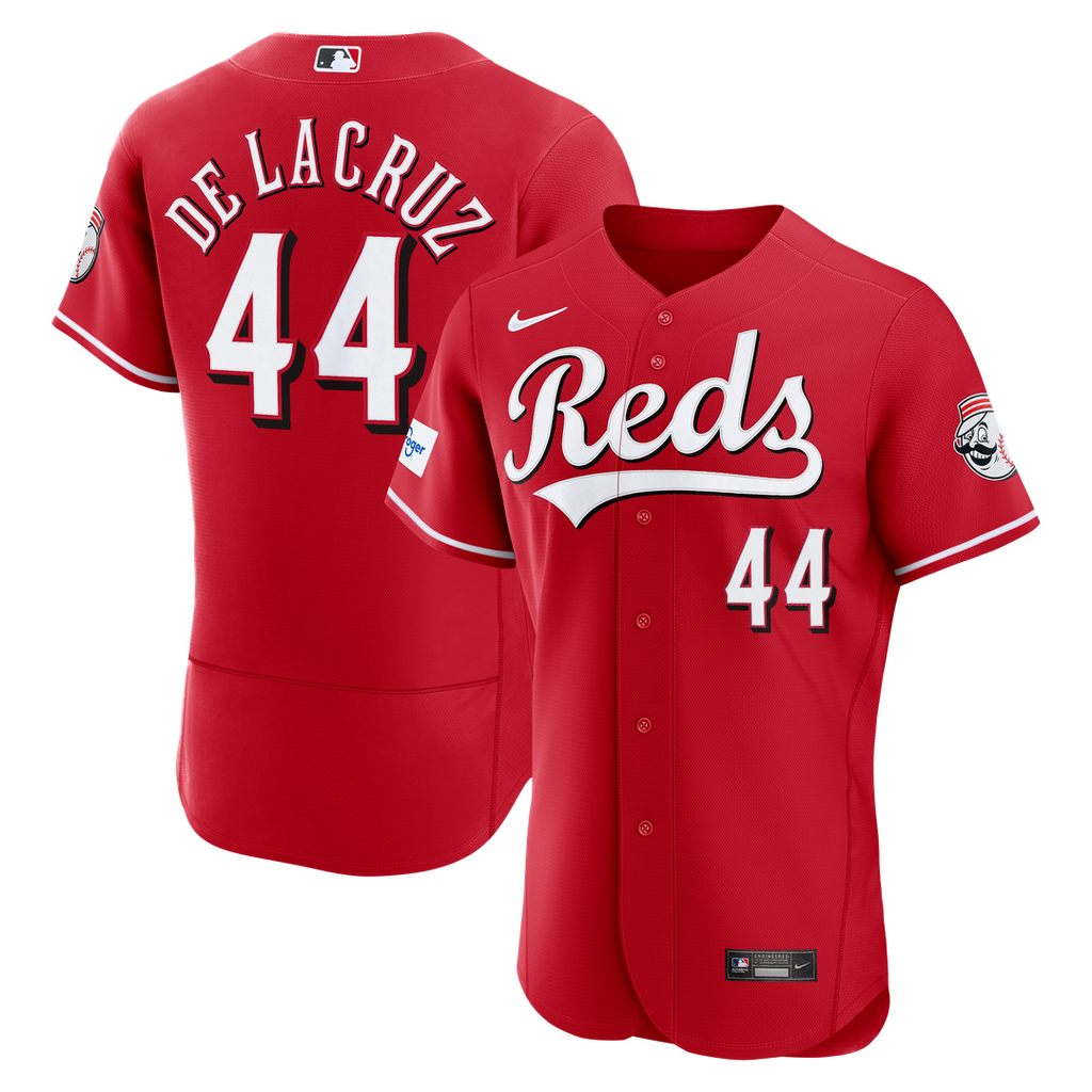 Cincinnati Reds Elly De La Cruz Nike Red Alternate Authentic Sponsor Patch Jersey