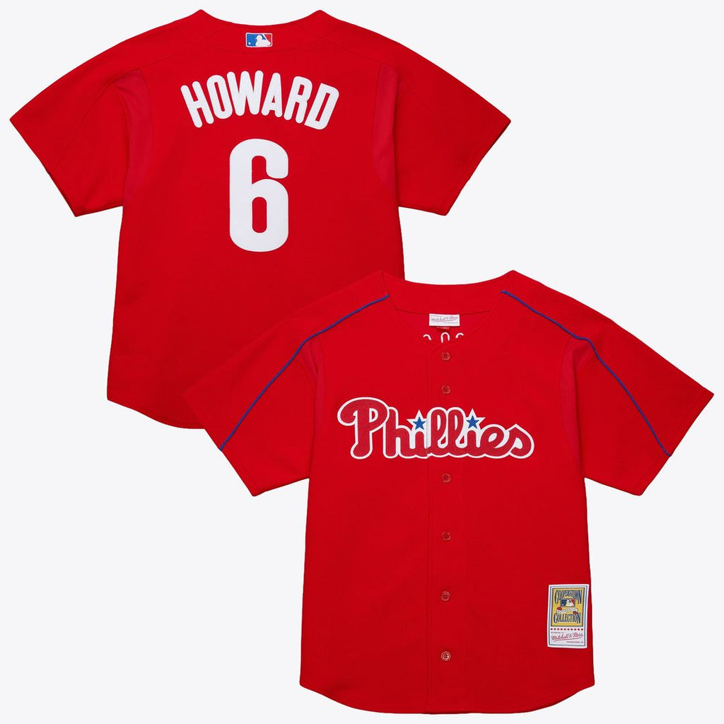 Philadelphia Phillies Ryan Howard Mitchell & Ness Red Big & Tall Cooperstown Mesh Batting Practice Jersey