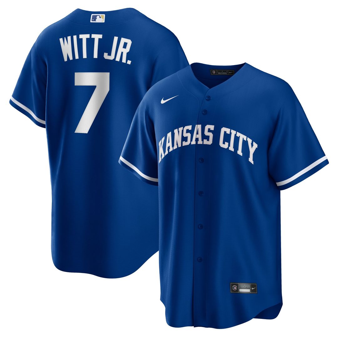 Kansas City Royals Bobby Witt Jr. Nike Gray Road Replica Jersey