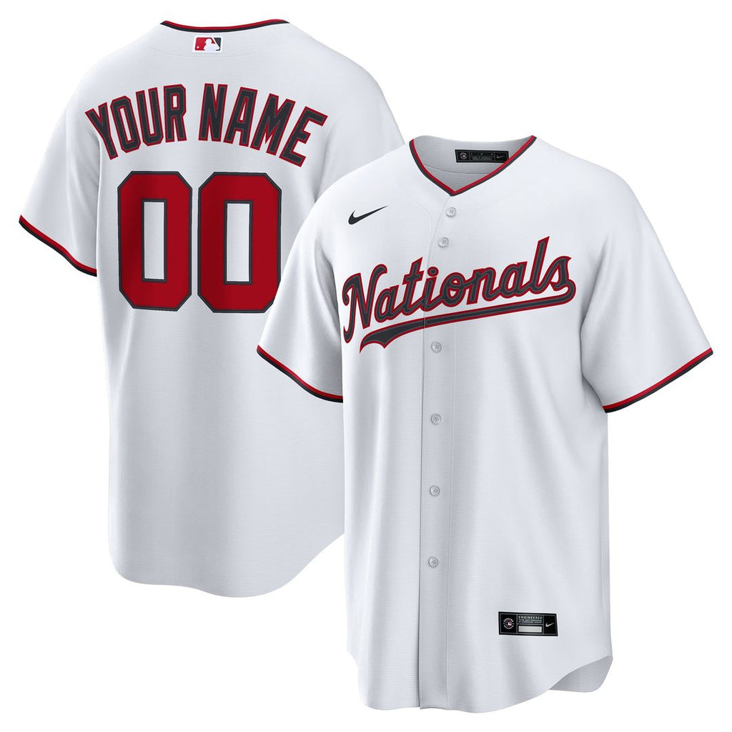 Washington Nationals Nike White Home Custom Replica Jersey