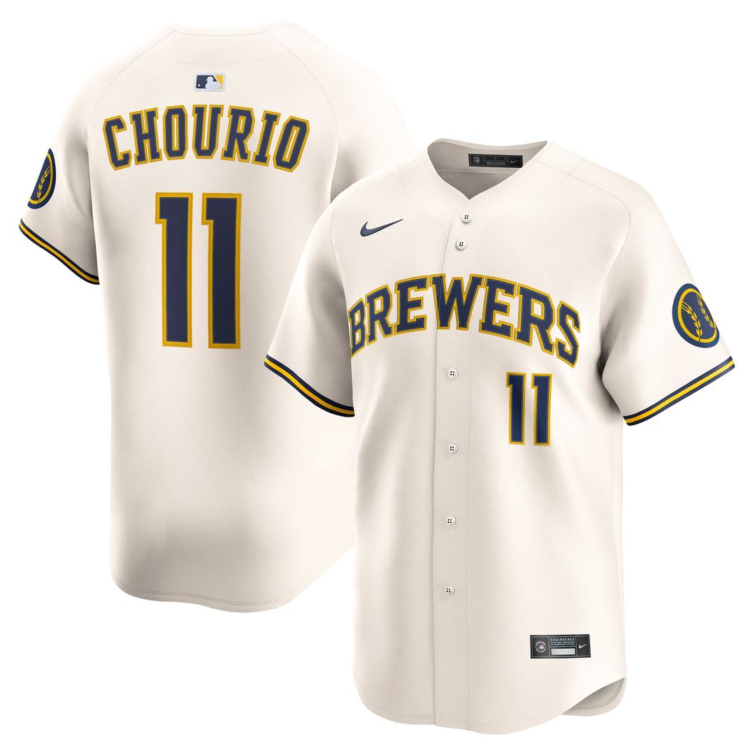 Milwaukee Brewers Jackson Chourio Nike Cream Home Limited Jersey