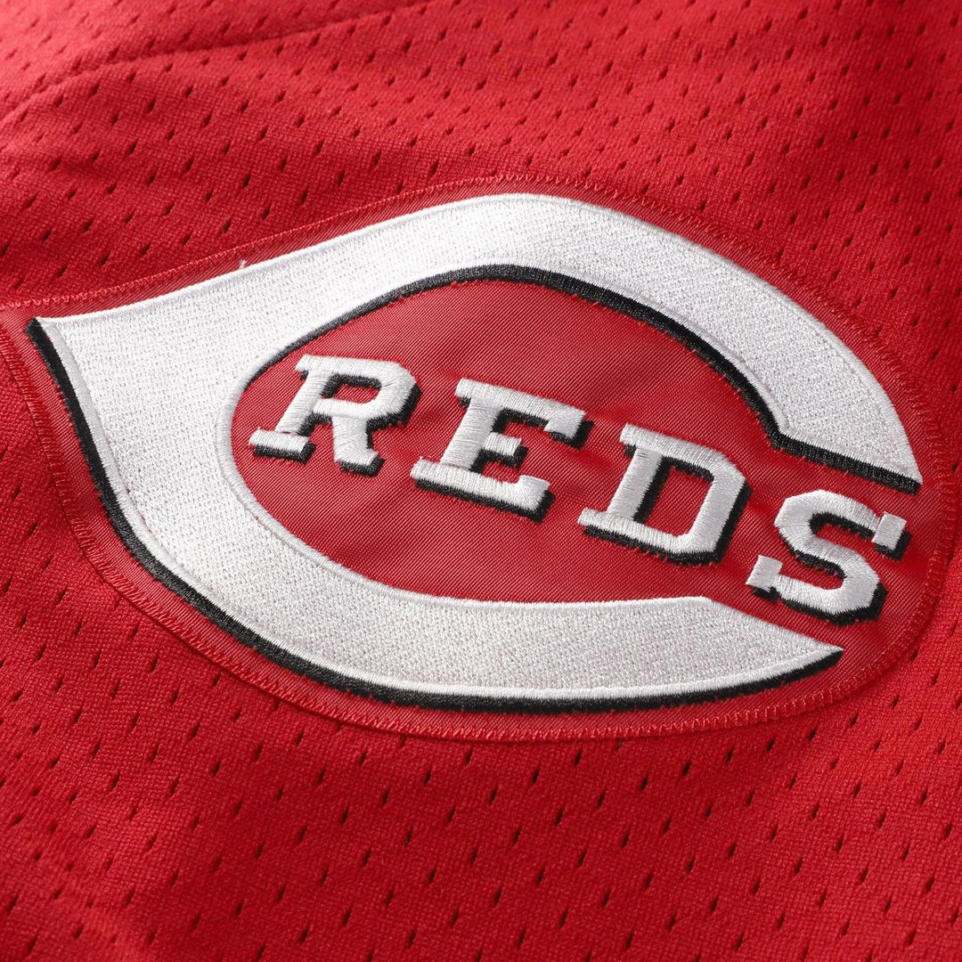 Cincinnati Reds Barry Larkin Mitchell & Ness Black Cooperstown Collection Mesh Batting Practice Button-Up Jersey