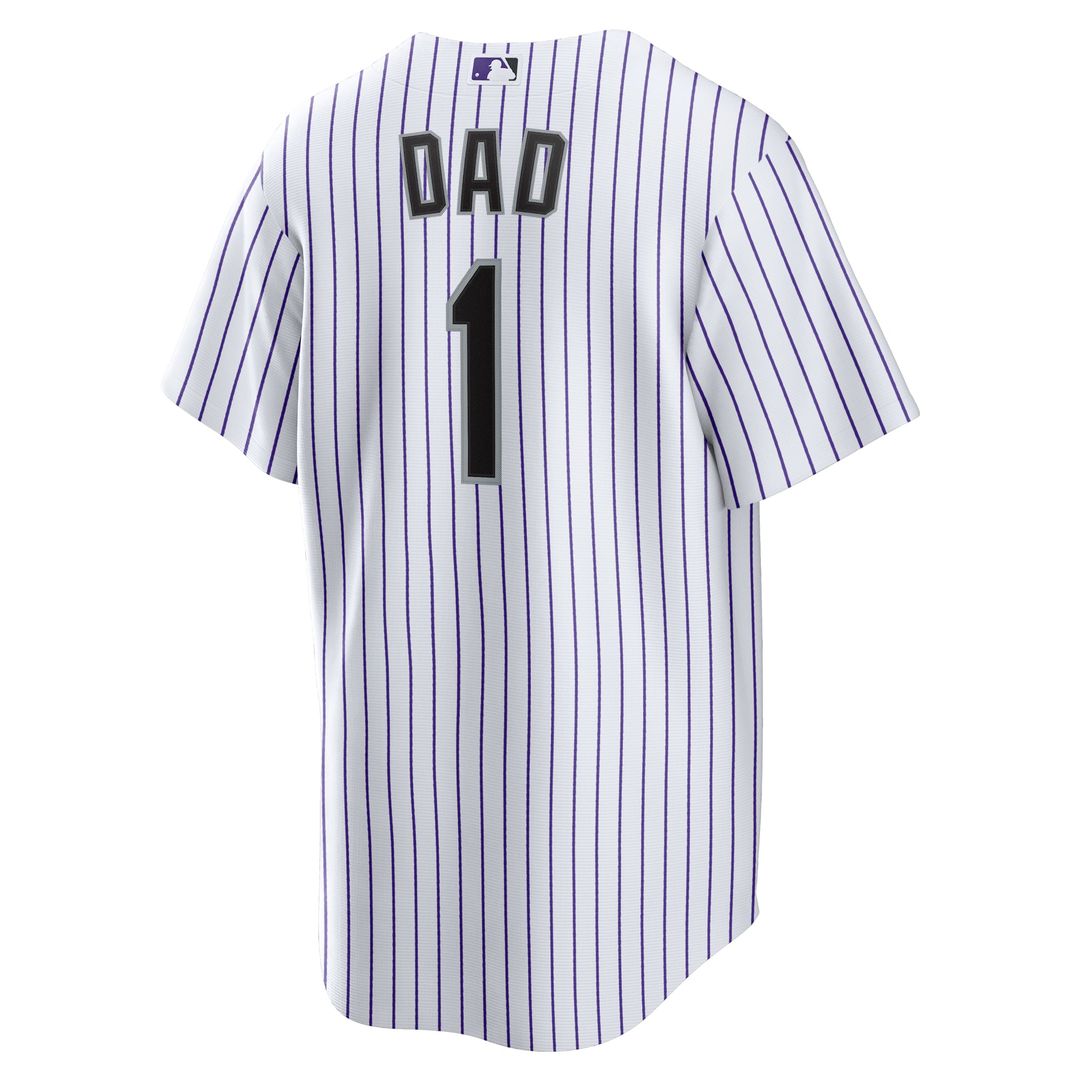Colorado Rockies Nike White #1 Dad Home Replica Jersey
