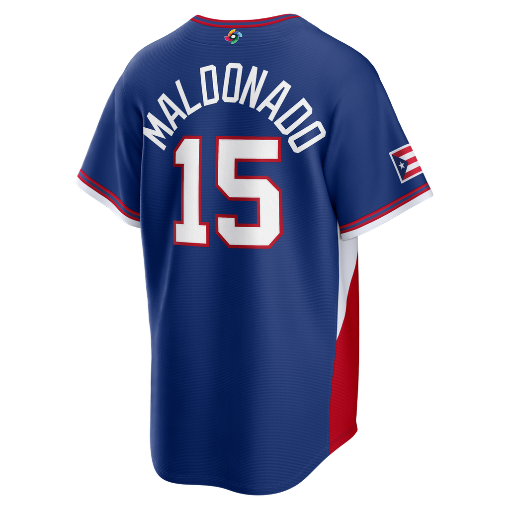 Puerto Rico Baseball Martín Maldonado Nike Royal 2026 World Baseball Classic Road Stadium Jersey