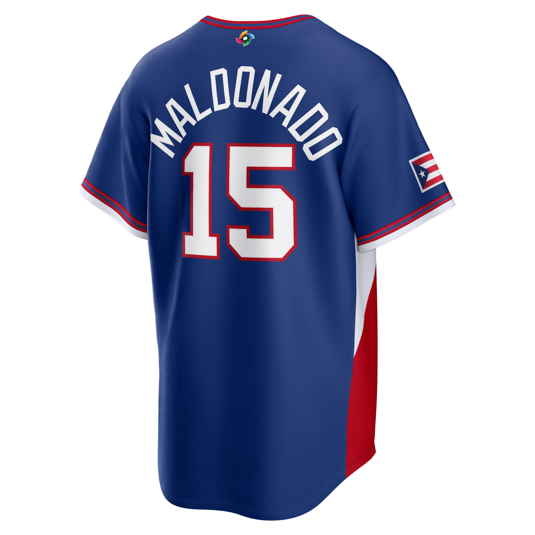 Puerto Rico Baseball Martín Maldonado Nike Royal 2026 World Baseball Classic Road Stadium Jersey