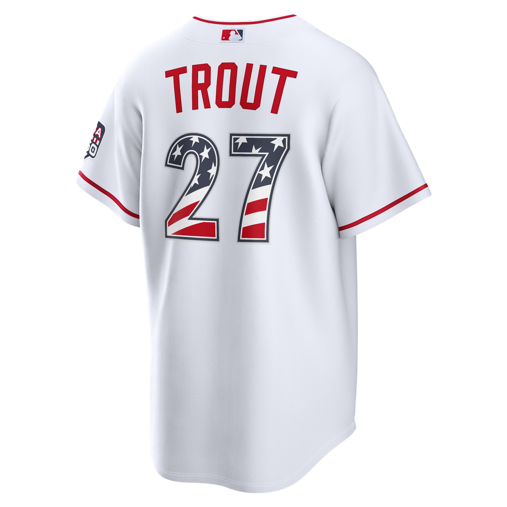 Fourth of July Los Angeles Angels Mike Trout Nike White USA 250 Stadium Jersey