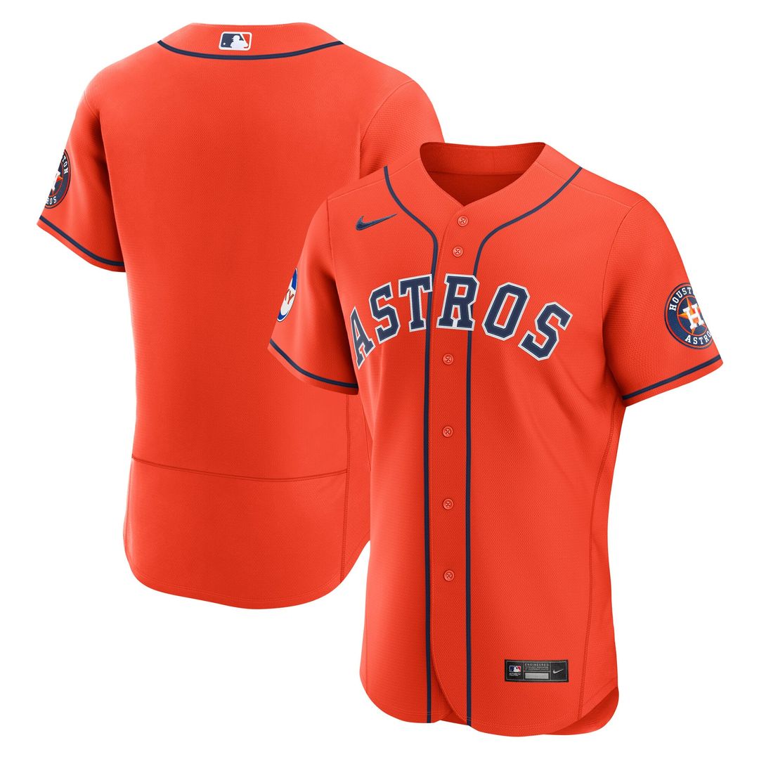Houston Astros Nike Orange Alternate Sponsor Patch Authentic Jersey