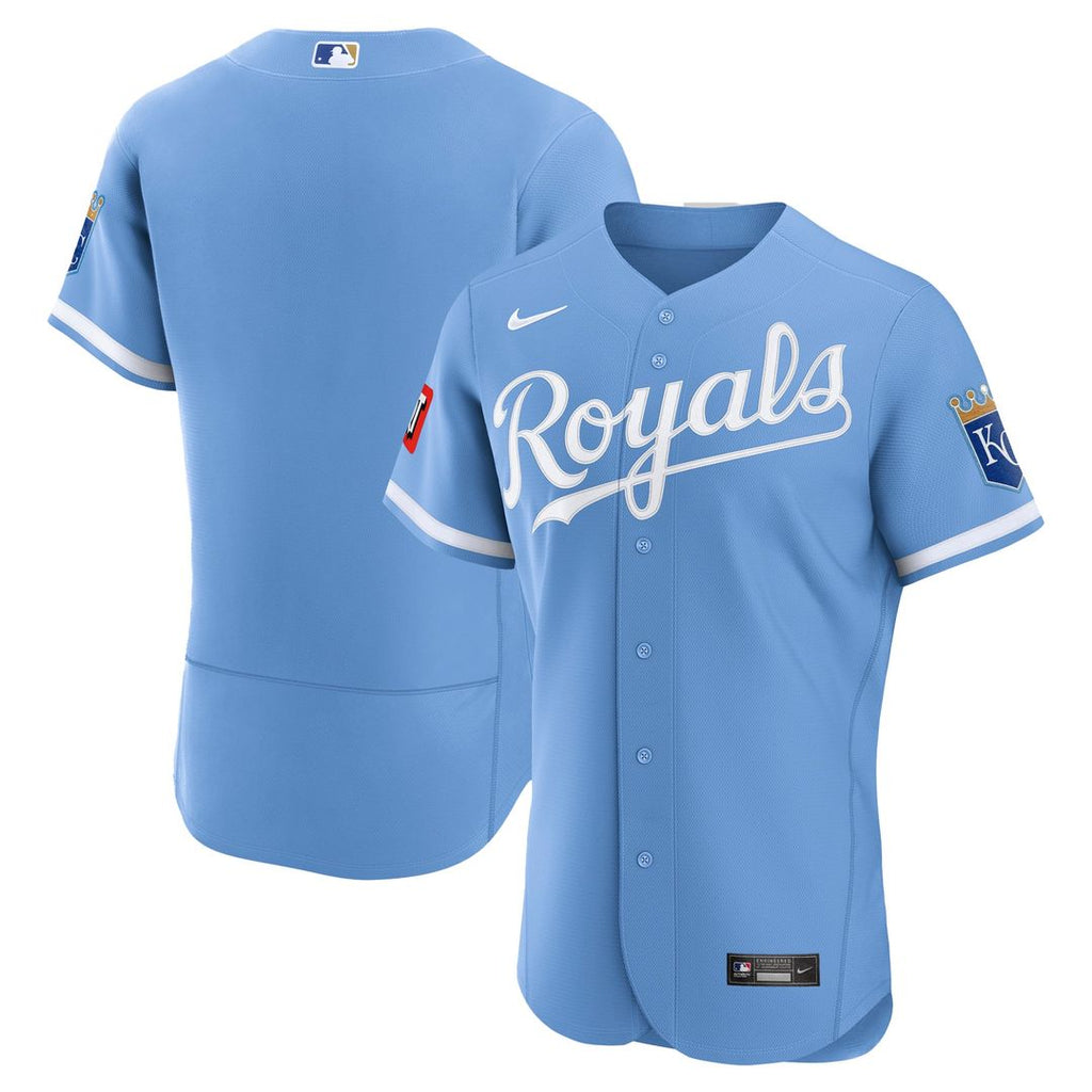 Kansas City Royals Nike Light Blue Alternate Sponsor Patch Authentic Jersey