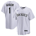 Colorado Rockies Nike White #1 Groom Home Replica Jersey