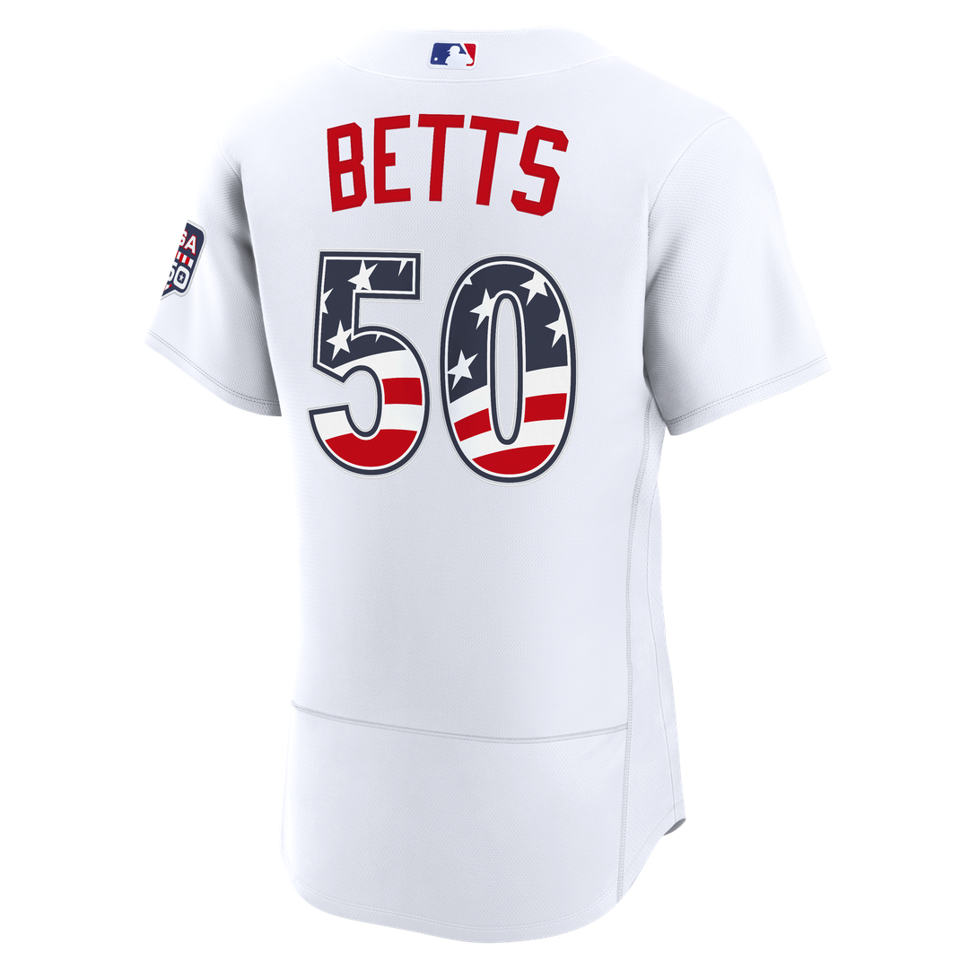 Fourth of July Los Angeles Dodgers Mookie Betts Nike White USA 250 Authentic Jersey