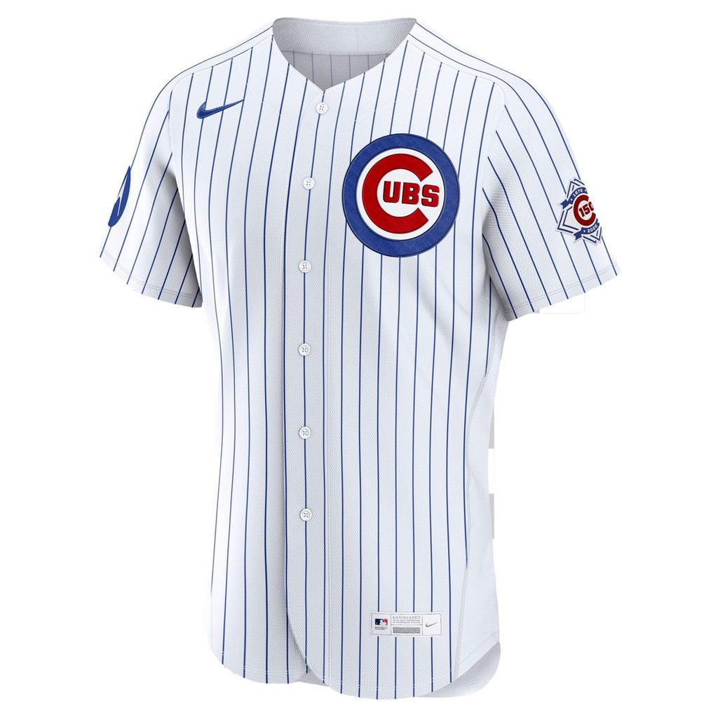 Chicago Cubs Nike White Home Sponsor Patch Authentic Jersey