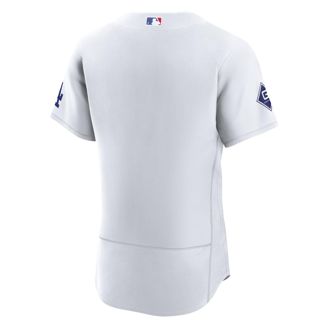 Los Angeles Dodgers Nike White Home Sponsor Patch Authentic Jersey