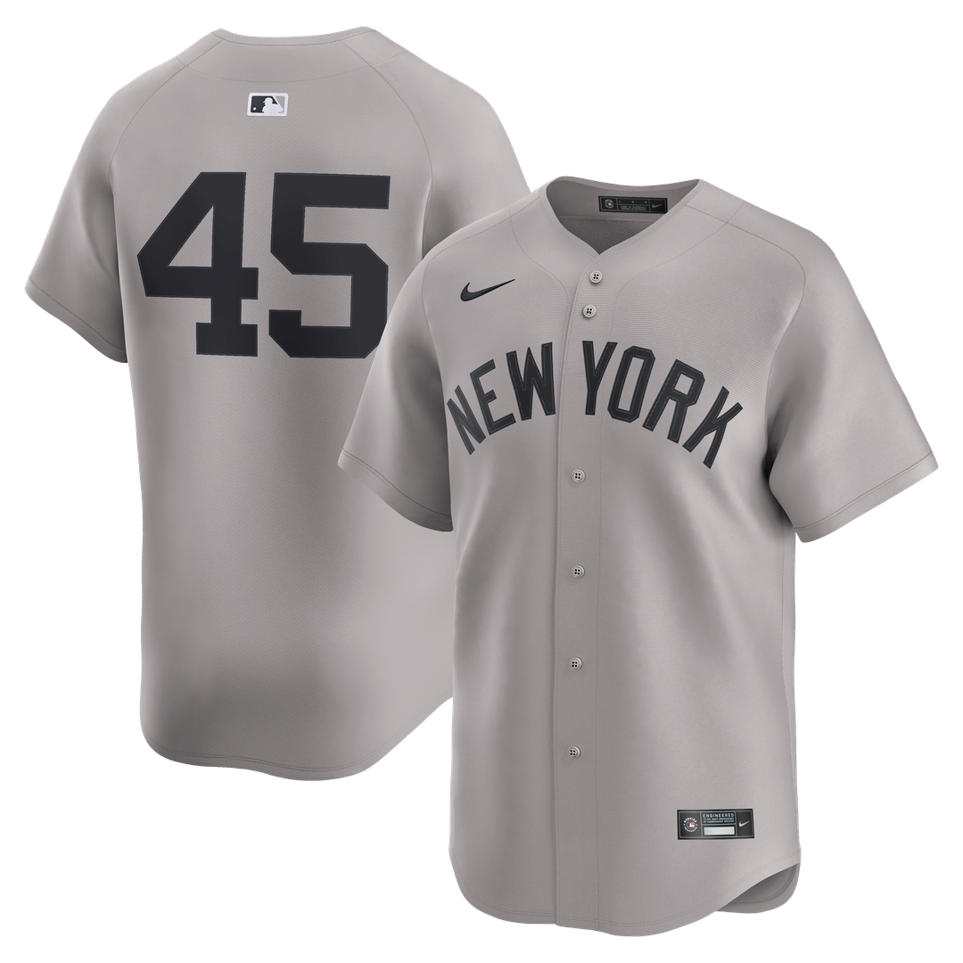 New York Yankees Gerrit Cole Nike Gray Road Limited Player Jersey
