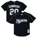 Florida Marlins Miguel Cabrera Mitchell & Ness Black 2003 Cooperstown Mesh Batting Practice Button-Up Jersey