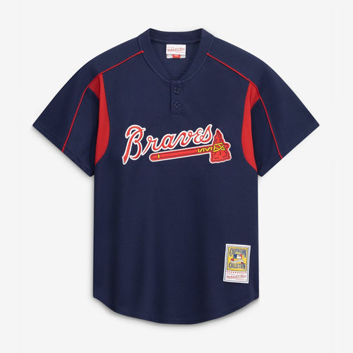 Atlanta Braves Chipper Jones Mitchell & Ness Navy Authentic Batting Practice Jersey