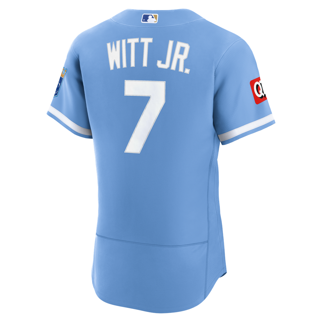 Kansas City Royals Bobby Witt Jr. Nike Light Blue Alternate Authentic Sponsor Patch Jersey