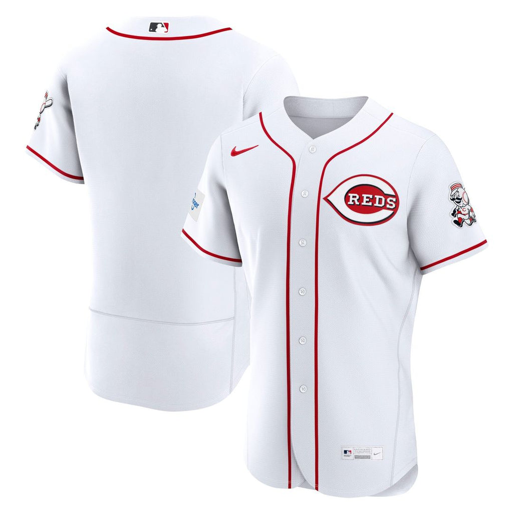 Cincinnati Reds Nike White Home Sponsor Patch Authentic Jersey