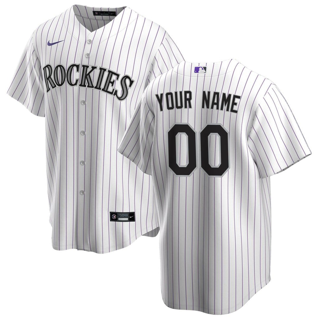 Colorado Rockies Nike White Home Replica Custom Jersey