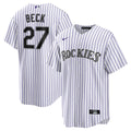Colorado Rockies Jordan Beck Nike White Home Replica Jersey