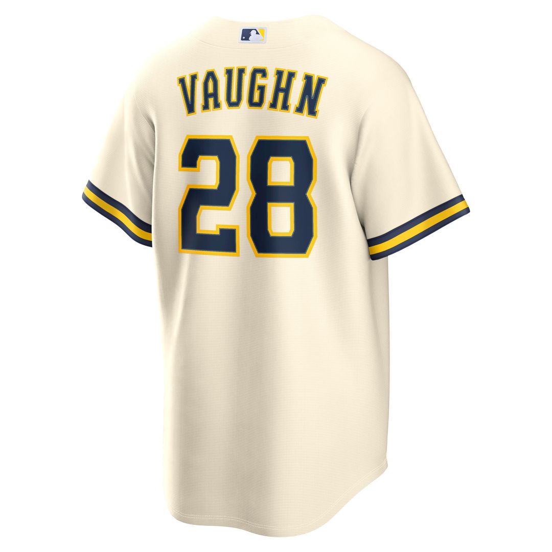Milwaukee Brewers Andrew Vaughn Nike Cream Home Replica Jersey