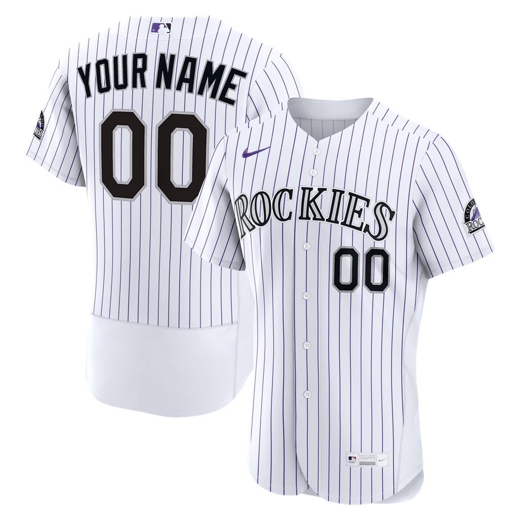 Colorado Rockies Nike White Home Authentic Custom Jersey