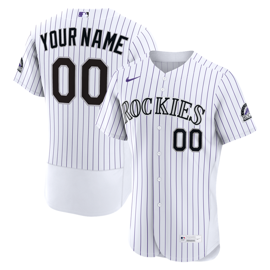Colorado Rockies Nike White Home Authentic Custom Jersey