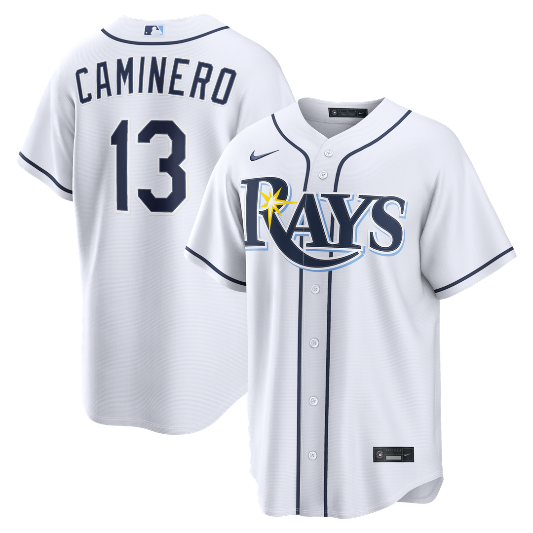 Tampa Bay Rays Junior Caminero Nike White Home Replica Jersey