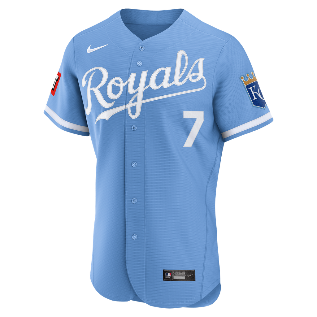 Kansas City Royals Bobby Witt Jr. Nike Light Blue Alternate Authentic Sponsor Patch Jersey