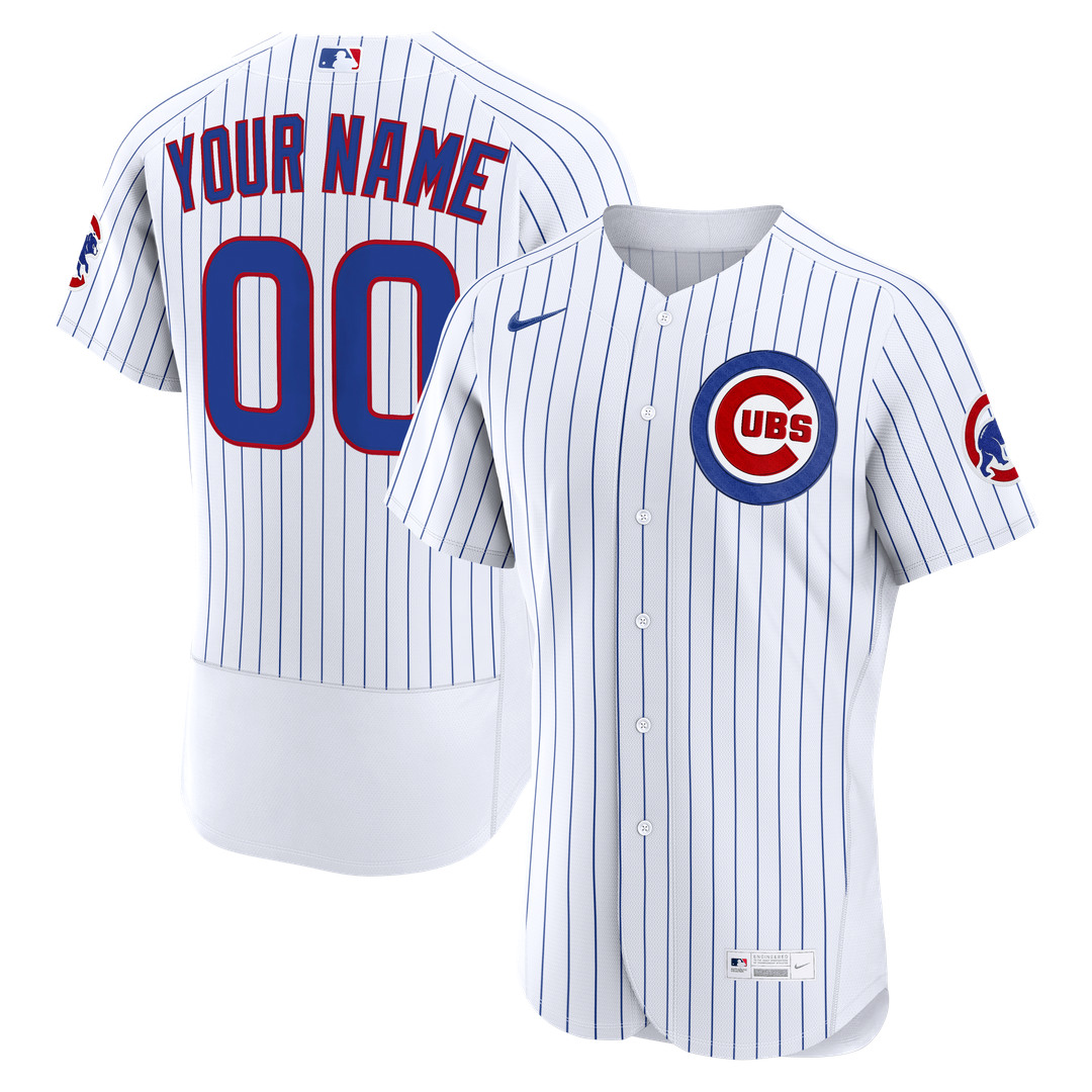 Chicago Cubs Nike White Home Authentic Custom Jersey