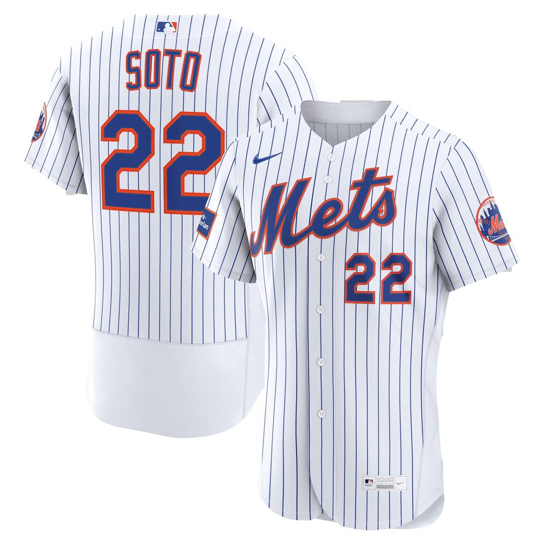 New York Mets Juan Soto Nike White Home Authentic Sponsor Patch Jersey