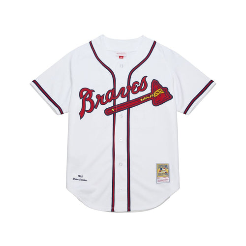 Atlanta Braves Deion Sanders Mitchell & Ness White Cooperstown Collection 1992 Authentic Jersey