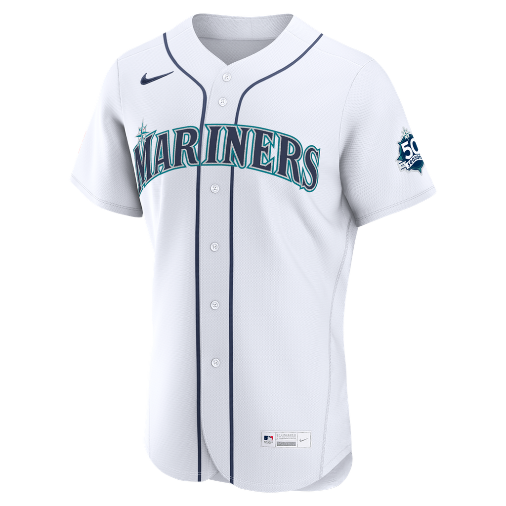 Seattle Mariners Cal Raleigh Nike White Home 50th Season Authentic Jersey
