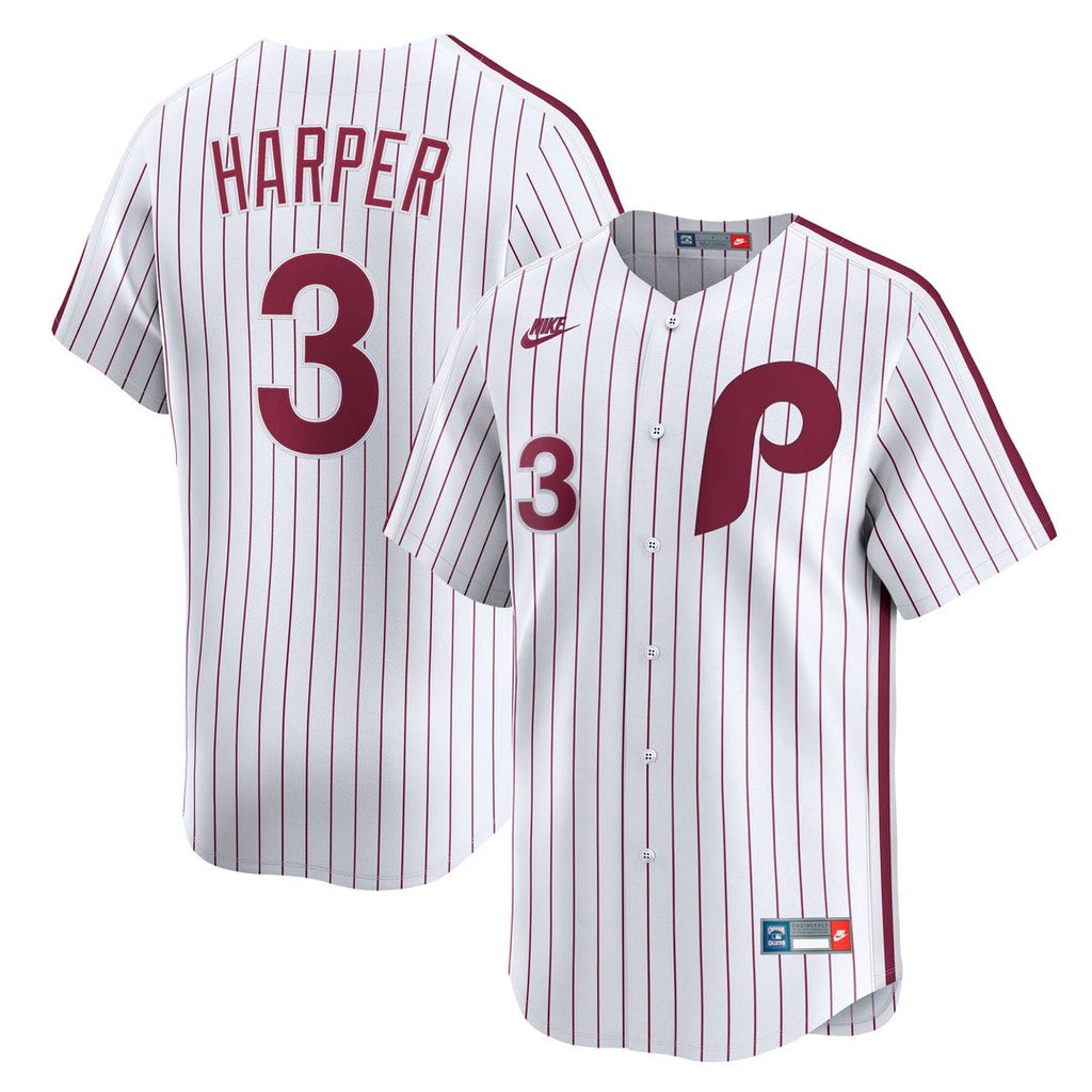 Philadelphia Phillies Bryce Harper Nike White Cooperstown Collection Limited Jersey