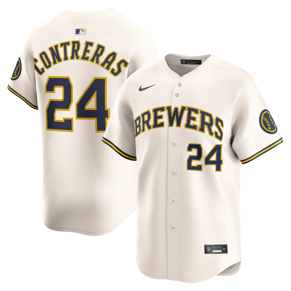 Milwaukee Brewers William Contreras Nike Cream Home Limited Player Jersey