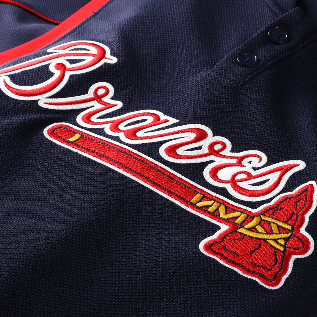 Atlanta Braves Chipper Jones Mitchell & Ness Navy Authentic Batting Practice Jersey