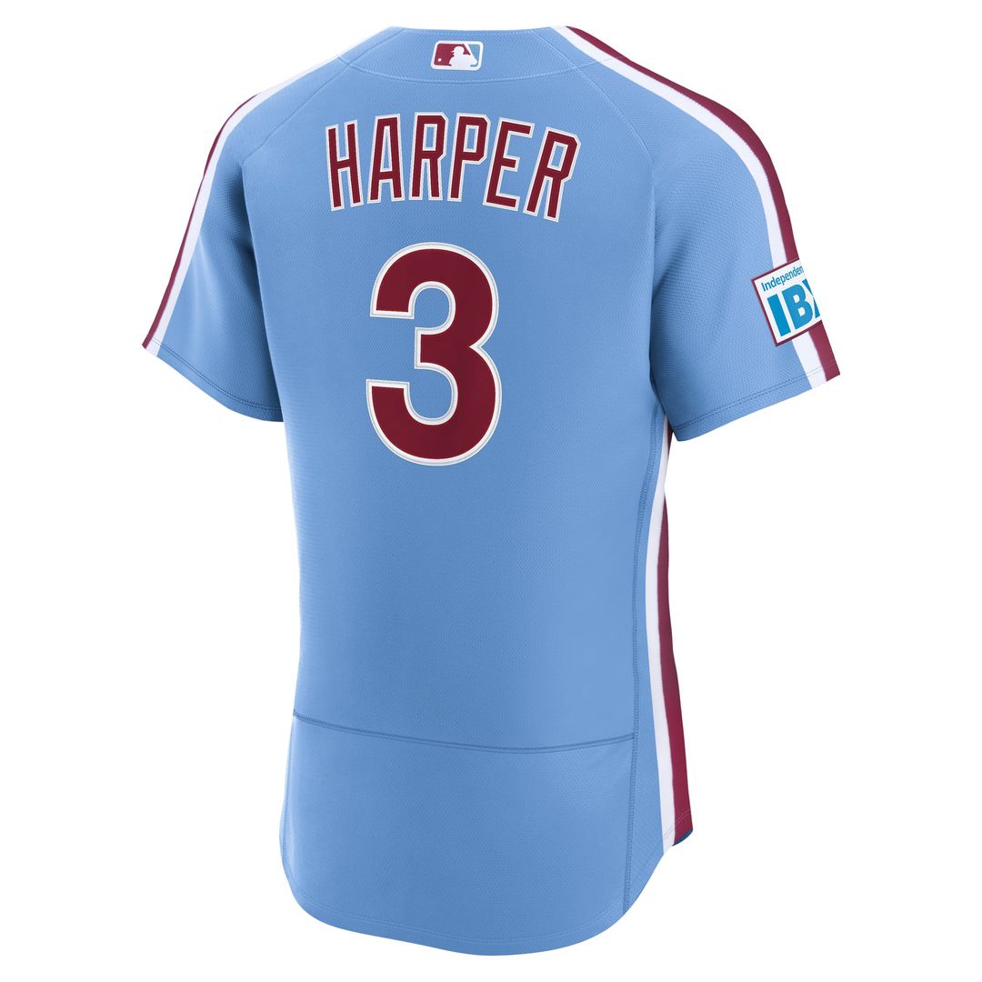 Philadelphia Phillies Bryce Harper Nike Cream Alternate Authentic Sponsor Patch Jersey